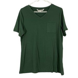 The Royal Standard Mens Green Short Sleeves V Neck Pocket T Shirt Size Large
